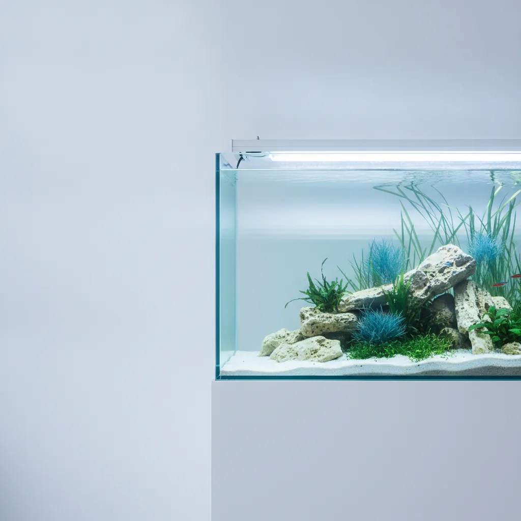 Clean aquatic modern style, calming premium mood, crisp